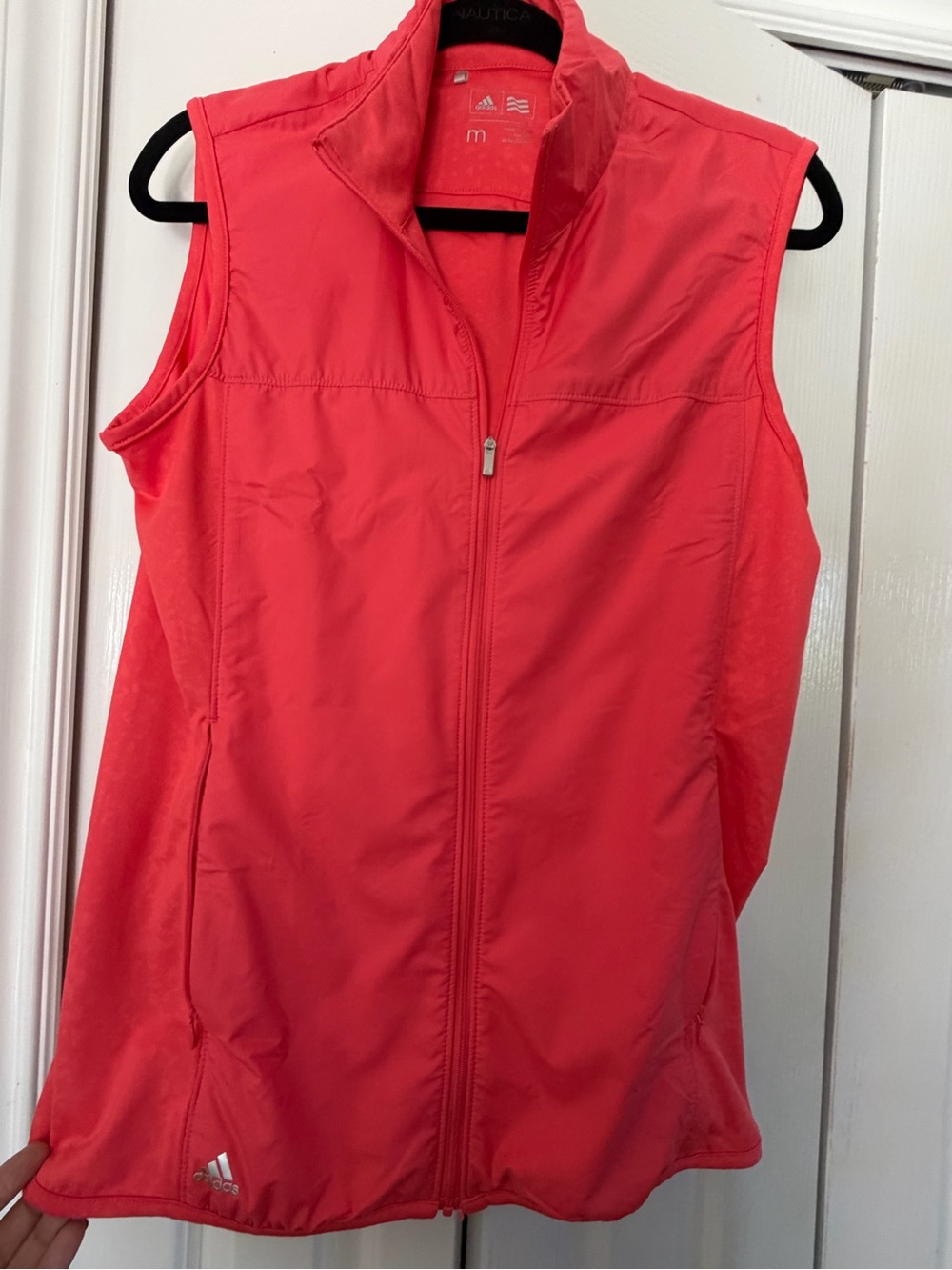 Adidas Hot Coral Sleeveless Zip-Up Vest